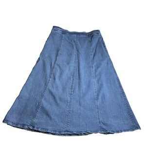 Koret Vintage Medium Wash Denim  Cottage Core Modest Women's Skirt Size 14 Flare